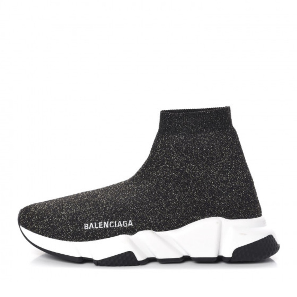 BALENCIAGA
Knit Metal Womens Speed Sneakers 12Black silver in box dust bag EUC - Picture 3 of 12